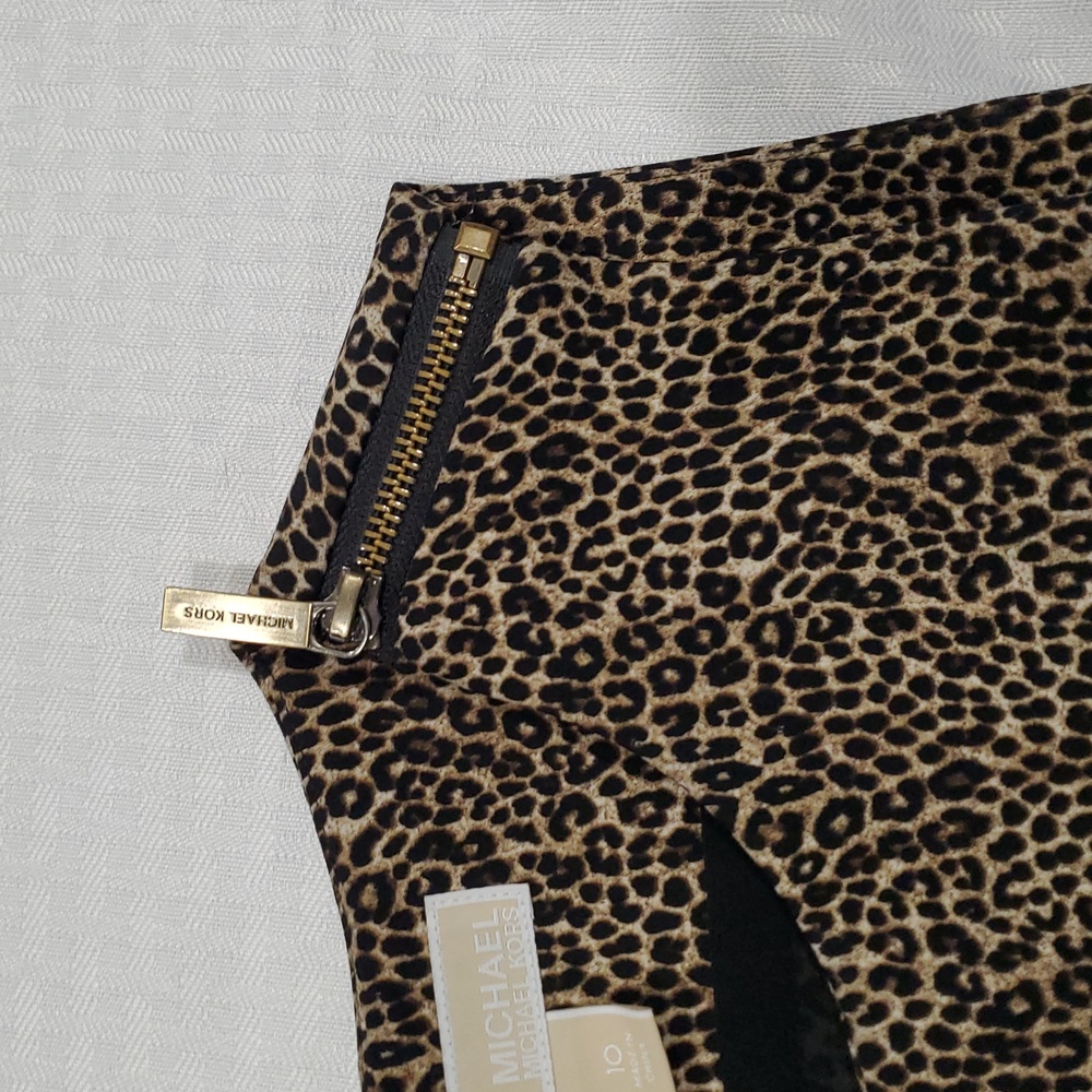Micheal Michael Kors Mob Wife Elegant leopard print Crop Jumpsuit Sz 10 - Picture 5 of 15